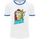 Believe in Christmas Funny Santa Xmas Mens White Ringer T-Shirt White/Royal Blue