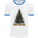 Jingle Your Star Sign Funny Christmas Xmas Mens Ringer T-Shirt White/Royal Blue