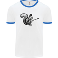 A Squirrel Playing the Guitar Mens Ringer T-Shirt White/Royal Blue