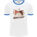 Mush Love Funny Mushroom Mycology Mens Ringer T-Shirt White/Royal Blue