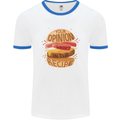 Food Your Opinion Funny Chef BBQ Cook Mens White Ringer T-Shirt White/Royal Blue