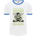 Right To Bear Guitar Rock n Roll Music Mens White Ringer T-Shirt White/Royal Blue