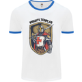 Knights Templar St Georges Day England Mens White Ringer T-Shirt White/Royal Blue