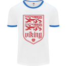 The Vikings Valknut Symbol Lions Valhalla Mens White Ringer T-Shirt White/Royal Blue