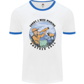 Funny Hunting Making Another Call Hunter Mens White Ringer T-Shirt White/Royal Blue