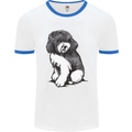 Harlequin Poodle Sketch Mens White Ringer T-Shirt White/Royal Blue