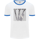 I Play With Knives Funny Chef Mens White Ringer T-Shirt White/Royal Blue
