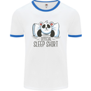 Panda Bear Funny Sleep Sleeping Nightwear Mens White Ringer T-Shirt White/Royal Blue