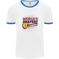 World's Okayest Guitar Player Funny Mens White Ringer T-Shirt White/Royal Blue