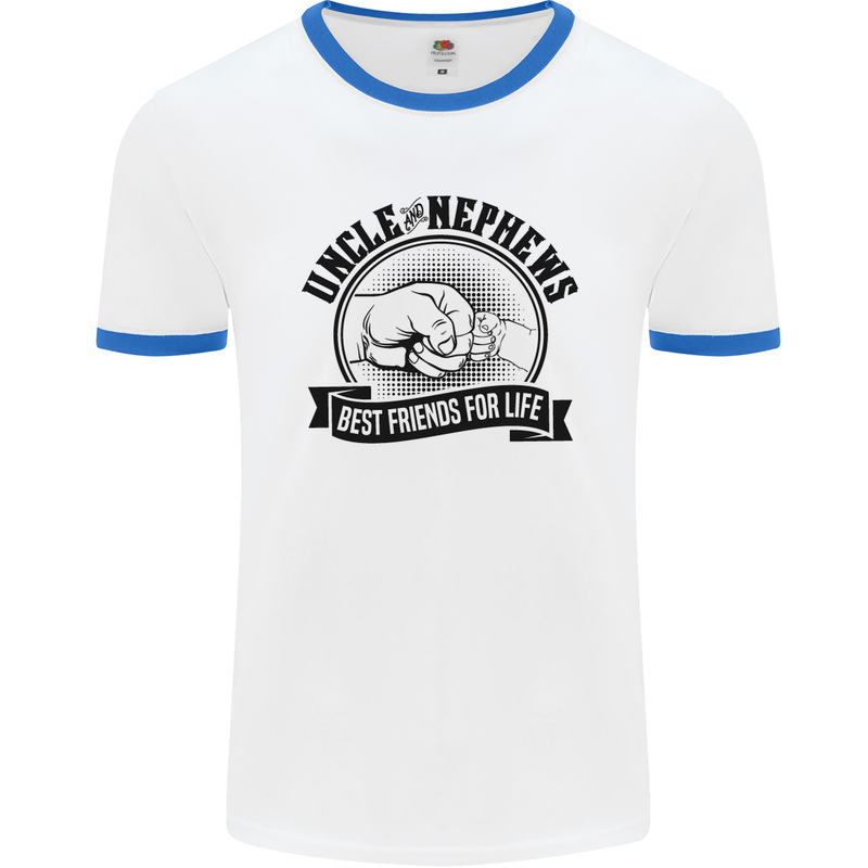 Uncle & Nephews Best Friends Uncle's Day Mens White Ringer T-Shirt White/Royal Blue