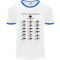 German War Planes WWII Fighters Aircraft Mens White Ringer T-Shirt White/Royal Blue