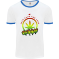 Keep Calm and Love Reggae Music Mens White Ringer T-Shirt White/Royal Blue