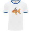 Shark Wannabe Funny Goldfish Sea Fishing Mens White Ringer T-Shirt White/Royal Blue