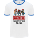 Music Festival Beer Alcohol Gig Dance Rock Mens White Ringer T-Shirt White/Royal Blue