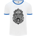 Ape Mandala Art Mens White Ringer T-Shirt White/Royal Blue