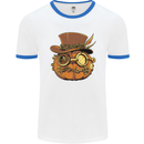 Steampunk Pumpkin Halloween Mens Ringer T-Shirt White/Royal Blue