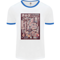 Japanese Sound of City Vibes Japan Mens White Ringer T-Shirt White/Royal Blue