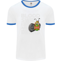 Blood Sweat Bikes & Beer Funny Motorcycle Mens White Ringer T-Shirt White/Royal Blue