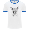 Baby Kangaroo Sketch Ecology Environment Mens White Ringer T-Shirt White/Royal Blue