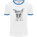 Baby Kangaroo Sketch Ecology Environment Mens White Ringer T-Shirt White/Royal Blue