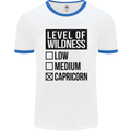 Levels of Wildness Capricorn Mens White Ringer T-Shirt White/Royal Blue