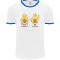 Funny Advacado Gym Bodybuilding Fitness Mens White Ringer T-Shirt White/Royal Blue