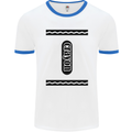 Crayon Fancy Dress Outfit Costume Funny Mens White Ringer T-Shirt White/Royal Blue