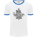 Raise Aim Shoot Funny Archery Archer Mens White Ringer T-Shirt White/Royal Blue