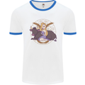 Taurus Star Sign Zodiac Astrological Mens Ringer T-Shirt White/Royal Blue