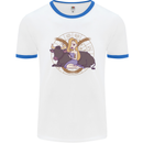 Taurus Star Sign Zodiac Astrological Mens Ringer T-Shirt White/Royal Blue