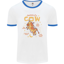 Anatomy of a Cow Funny Mens Ringer T-Shirt White/Royal Blue