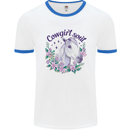 Cowgirl Soul Equestrian Horse Mens Ringer T-Shirt White/Royal Blue