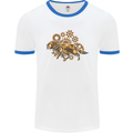 Steampunk Fox Mens Ringer T-Shirt White/Royal Blue