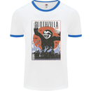 Slothzilla Funny Sloth Parody Mens Ringer T-Shirt White/Royal Blue