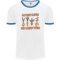 Vegan Living Life on the Veg Vegetarian Mens White Ringer T-Shirt White/Royal Blue