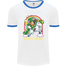Lepricorn Funny St Patricks Day Leprechaun Mens White Ringer T-Shirt White/Royal Blue