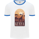 Kenya Safari Mens Ringer T-Shirt White/Royal Blue