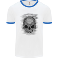 Skull of Chains Mens White Ringer T-Shirt White/Royal Blue