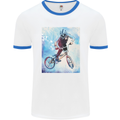 A Cool BMX Design Mens Ringer T-Shirt White/Royal Blue