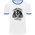 Handmade Choppers Biker Motorcycle Bike Mens Ringer T-Shirt White/Royal Blue