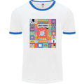A Vibrant Sagittarius Star Sign Zodiac Mens Ringer T-Shirt White/Royal Blue