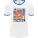 A Vibrant Sagittarius Star Sign Zodiac Mens Ringer T-Shirt White/Royal Blue