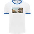 Funny Cat Creation Mens White Ringer T-Shirt White/Royal Blue