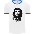 Che Guevara Silhouette Mens White Ringer T-Shirt White/Royal Blue