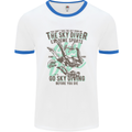 The Skydiver Extreme Sports Skydiving Mens White Ringer T-Shirt White/Royal Blue