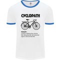 Cyclopath Funny Cycling Cyclist Bicycle Mens White Ringer T-Shirt White/Royal Blue