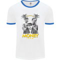 Money Team Pablo Escobar El Chapo Al Capone Mens White Ringer T-Shirt White/Royal Blue