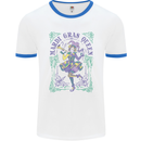 Mardi Gras Queen Mens Ringer T-Shirt White/Royal Blue