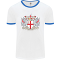 London Coat of Arms St Georges Day England Mens White Ringer T-Shirt White/Royal Blue