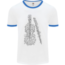 A Violin Cello Mens Ringer T-Shirt White/Royal Blue